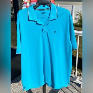 IZOD Luxury Sport Performance   Polo Shirt, XL, Teal Blue